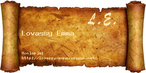 Lovassy Emma névjegykártya