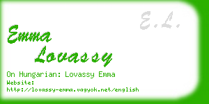 emma lovassy business card